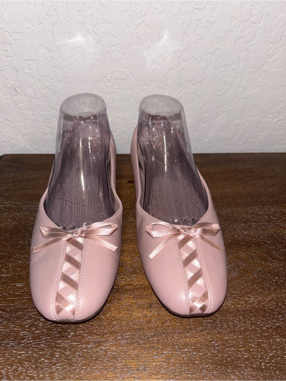 White Mountain Slip on Ballet Ribbon Lace Up Detail Flat Shoes - Picture 4 of 11